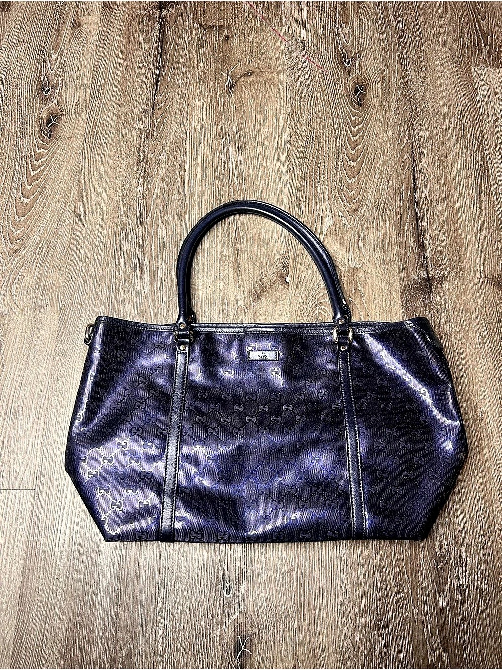 Gucci GG Imprimé Tote Bag Blue & Black